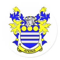 ATKINS Family Crest stickers by familycrest ATKINS Family Crest stickers