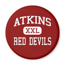 Atkins - Red Devils - Middle - Atkins Arkansas Fridge Magnets