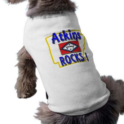 Atkins Rocks ! (blue) Doggie Tee by ArkansasDotCom
