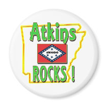 Atkins Rocks ! (green) Refrigerator Magnets