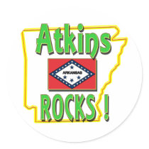 Atkins Rocks ! (green) stickers by ArkansasDotCom Atkins Rocks ! (green) stickers