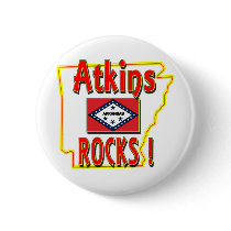 Atkins Rocks ! (red) buttons by ArkansasDotCom Atkins Rocks ! (red) buttons