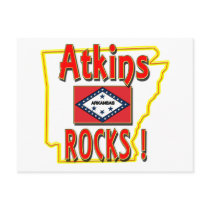 Atkins Rocks ! (red) postcards by ArkansasDotCom Atkins Rocks ! (red) postcards