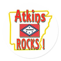 Atkins Rocks ! (red) Round Sticker