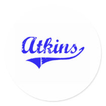 Atkins Surname Classic Style Round Sticker