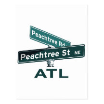 ATL Peachtree Signs Postcard