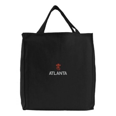 ATLANTA, ATL  BLACK TOTE EMBROIDERED BAGS by edem13