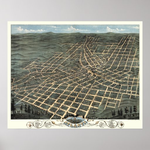 Atlanta, Georgia - 1871 (A. Ruger) BigMapBlog.com Print