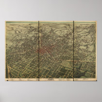 Atlanta Georgia 1892 Panoramic Map Poster