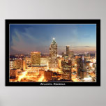 Atlanta, Georgia at Night - Beautiful Skyline Print