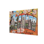 Atlanta, Georgia - Large Letter Scenes 3 Stretched Canvas Print