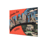 Atlanta, Georgia - Large Letter Scenes Stretched Canvas Prints