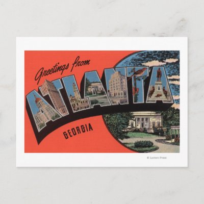 Atlanta, Georgia - Large Letter Scenes Post Card