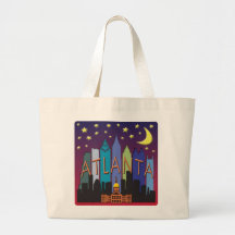 Atlanta Skyline mega color Tote Bags
