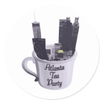 Atlanta Tea Party Cup with city stickers