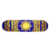 Atlantean Crafts Gold on Blue Skateboard