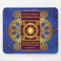 Atlantean Steamworks-Gold & Purple on Lapis Lazuli Mouse Pads
