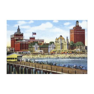 Atlantic City New Jersey Along the Shoreline Stretched Canvas Print