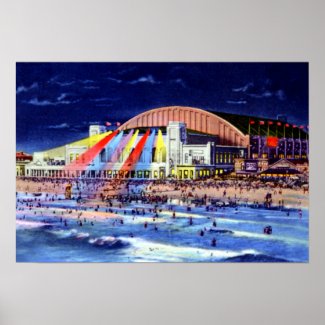 Atlantic City New Jersey Pier and Beachside Poster