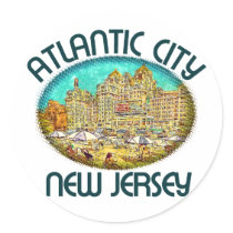 Atlantic City, New Jersey Round Stickers