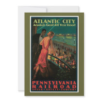 Atlantic City/ Pennsylvania Railroad Vintage Personalized Announcements