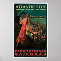 Atlantic City / Pennsylvania Railroad Vintage Poster