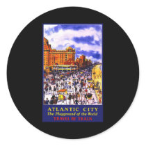 Atlantic City The Playground Of The World Round Stickers