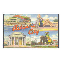 Atlantic City, Vintage Rectangular Stickers