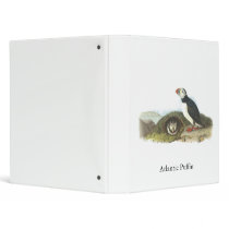Atlantic Puffin, John Audubon 3 Ring Binder