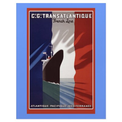 Atlantique French Cruise Line Retro Poster Customized Letterhead by posterbaby