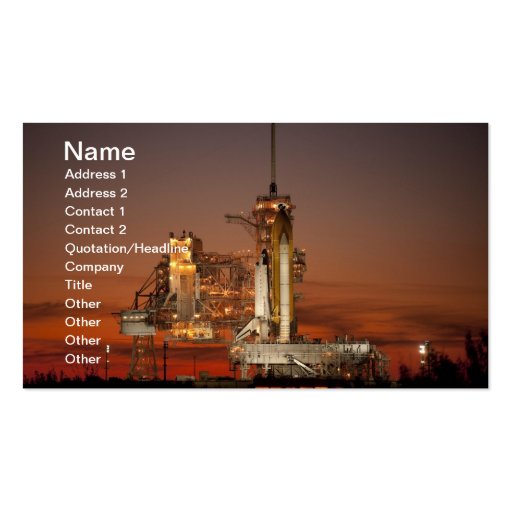 Atlantis awaiting the mission into space business cards (front side)