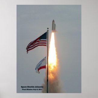 Atlantis Space Shuttle Final Lift Off Poster print