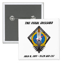 Atlantis STS-135 "Final Launch" Pin buttons