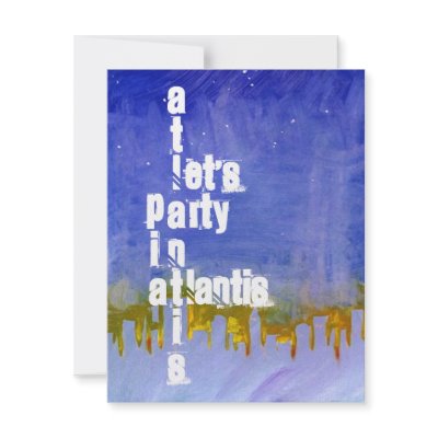 ATLANTIS THEME SWEET SIXTEEN 16 PARTY INVITATION by layooper