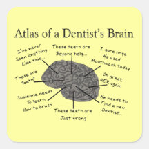 Atlas of a Dentist's Brain Square Sticker