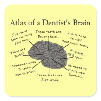 Atlas of a Dentist's Brain Square Sticker