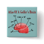Atlas of a Golfer's Brain Pinback Buttons