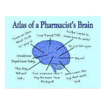 Atlas Of A Pharmacist's Brain-Hilarious Post Cards