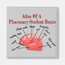 Atlas of a Pharmacy Student Brain Fridge Magnet