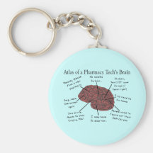 Atlas of a Pharmacy Tech's Brain Key Chains