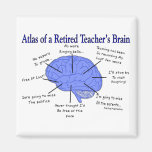 Atlas of a Retired Teacher's Brain Fridge Magnets