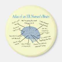 Atlas of an ER Nurse's Brain Gifts Fridge Magnets