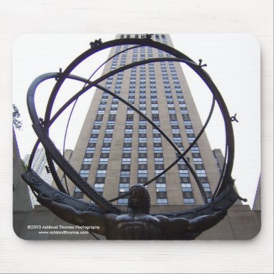 Atlas Sculpture and 30 Rock in NYC Mousepad by ashlandt