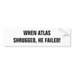 Atlast Shrugged — White Bumper Stickers