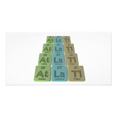 Atlatl-At-La-Tl-Astatine-Lanthanum-Thallium Picture Card by ChemicalWords