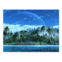 atoll, beach, tropical, avatar, pandora, space, Postkort med brugerdefineret grafisk design