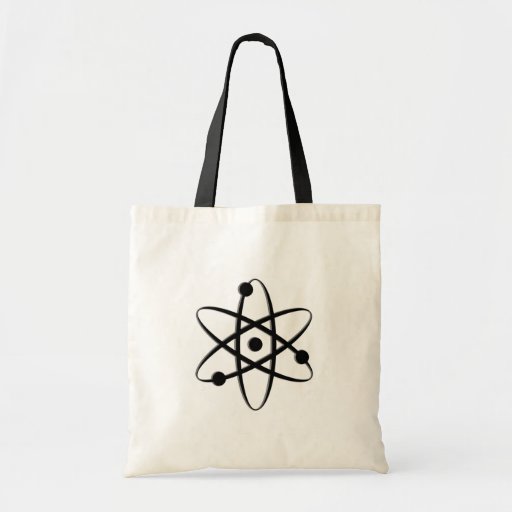 atom black tote bags