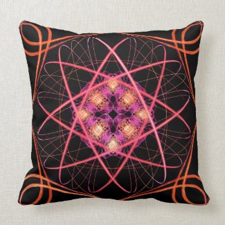 "Atom Bloom" - Abstract Pattern Fractal Art Pillow