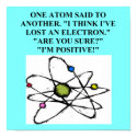 atom lost an electron physics joke posters