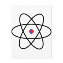 atom nucleus chemistry postcard
